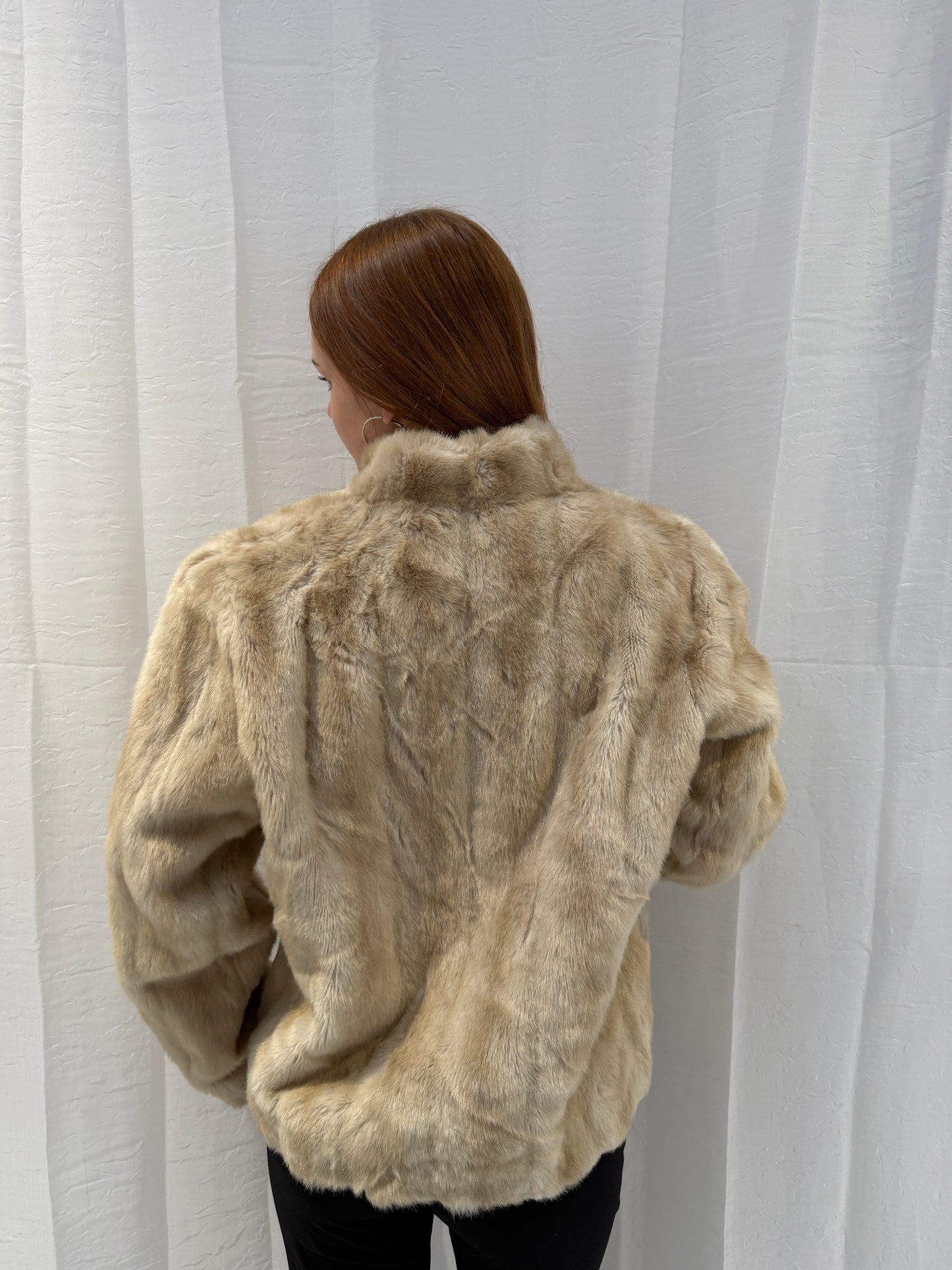 Cream Glamma Fur Jacket