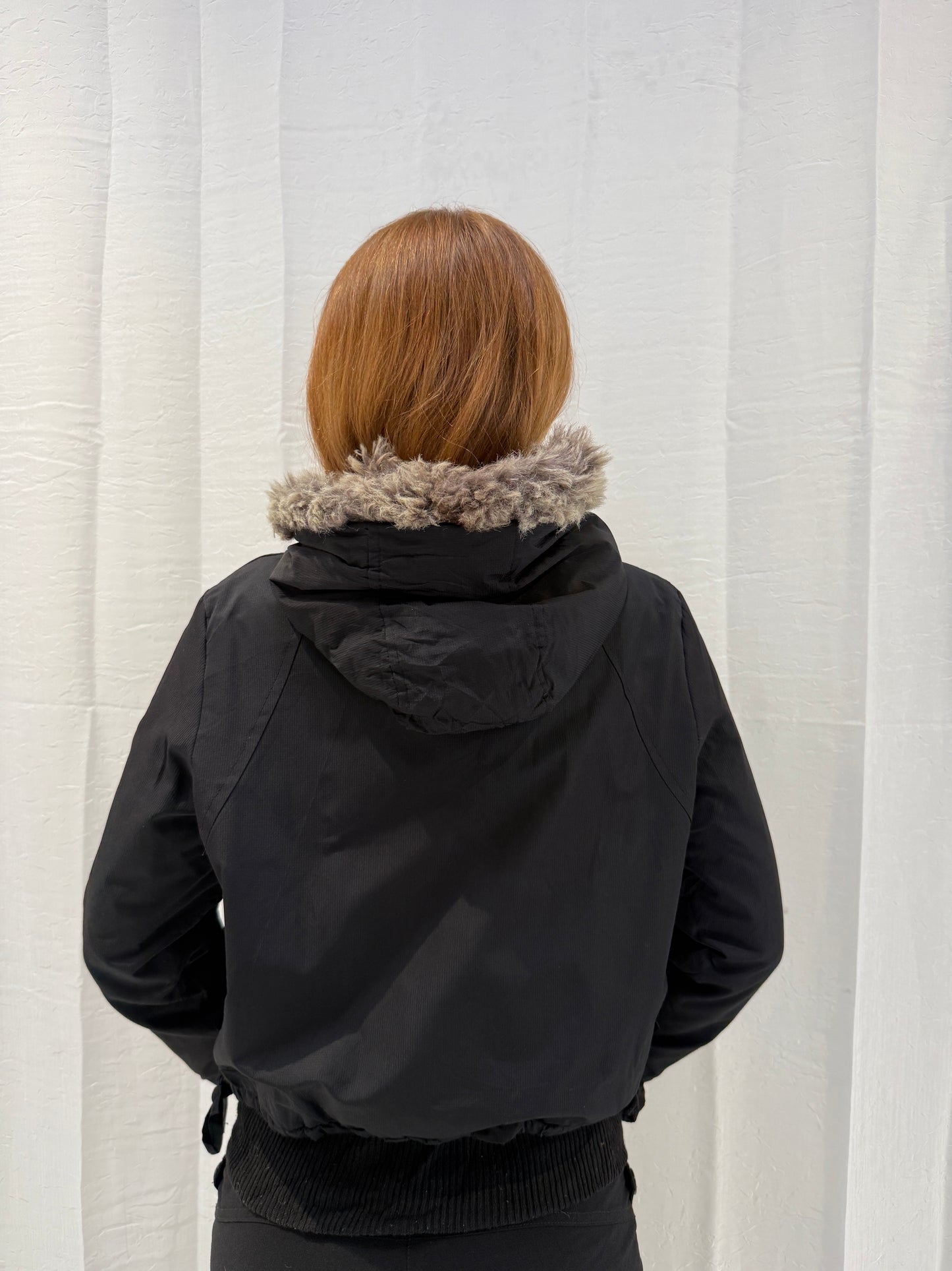 Black Zip Up Puffer
