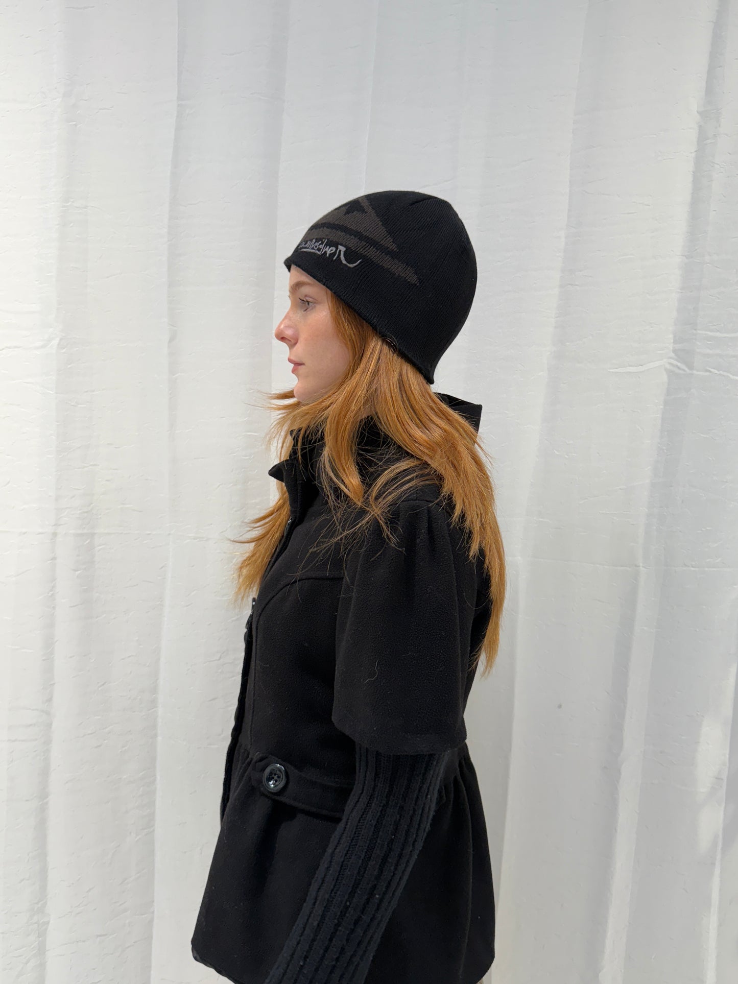 Grey Black Quicksilver Beanie