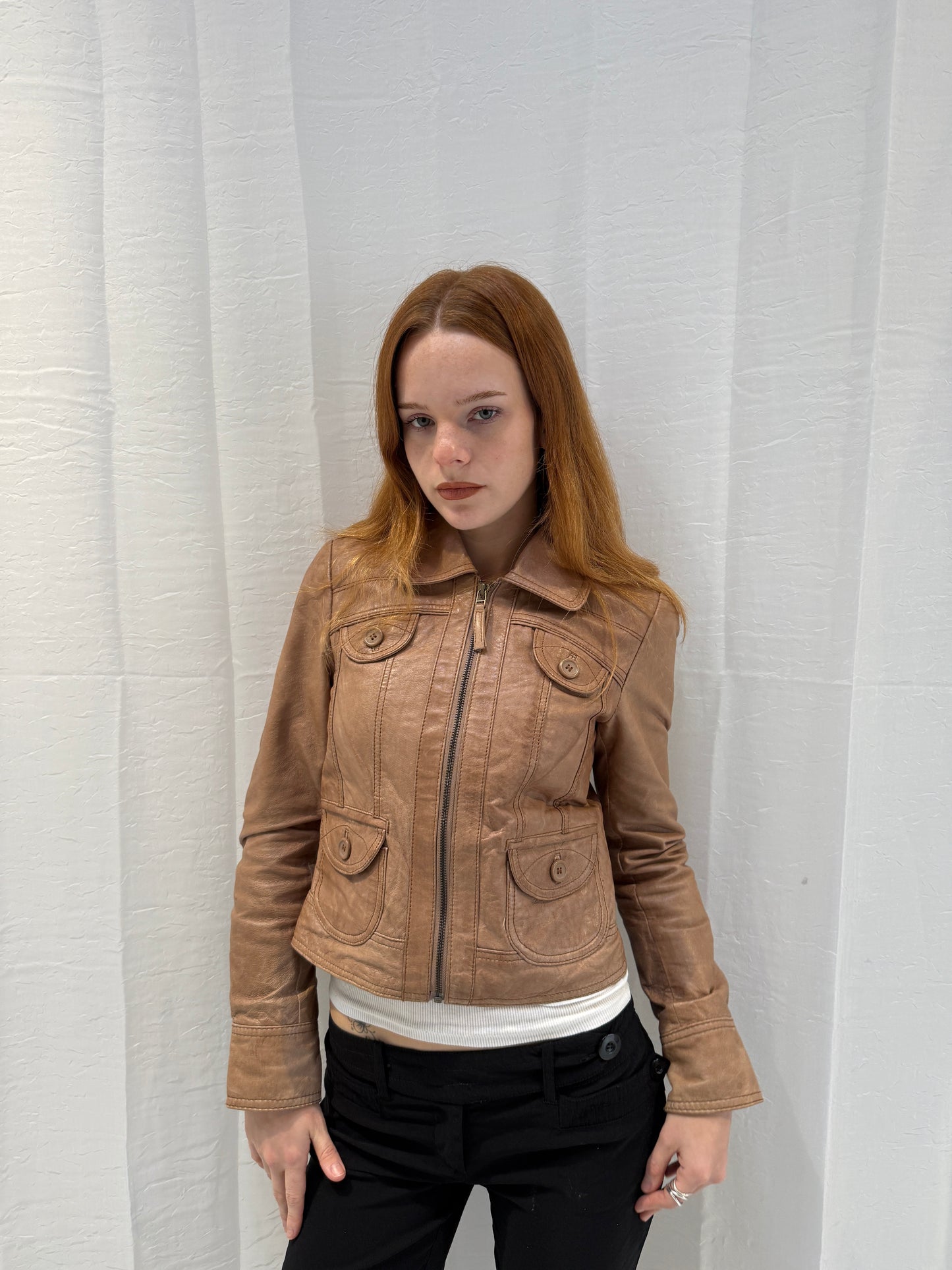 Tan Genuine Leather Jacket