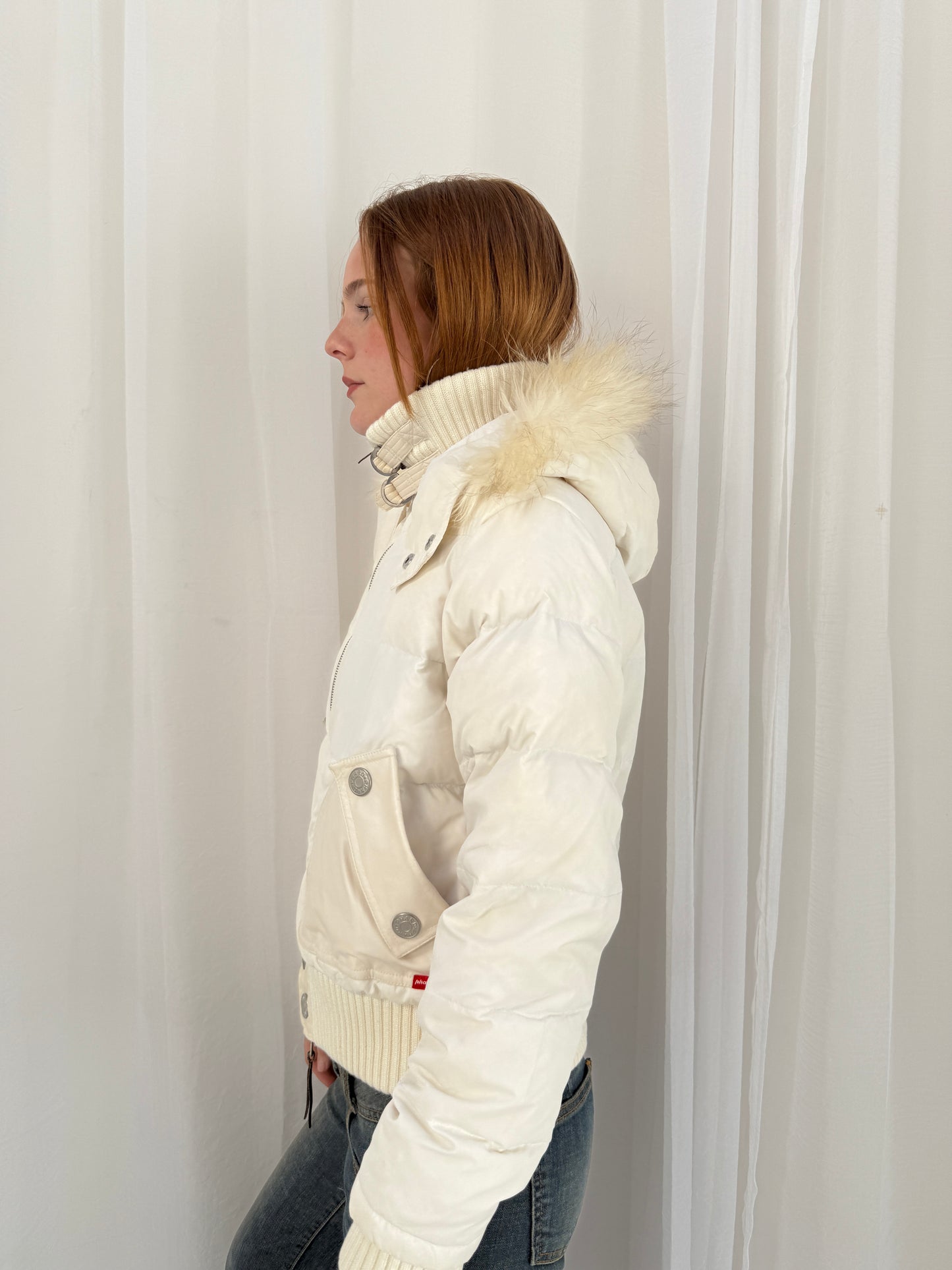 White Puffer Down Feather Jacket