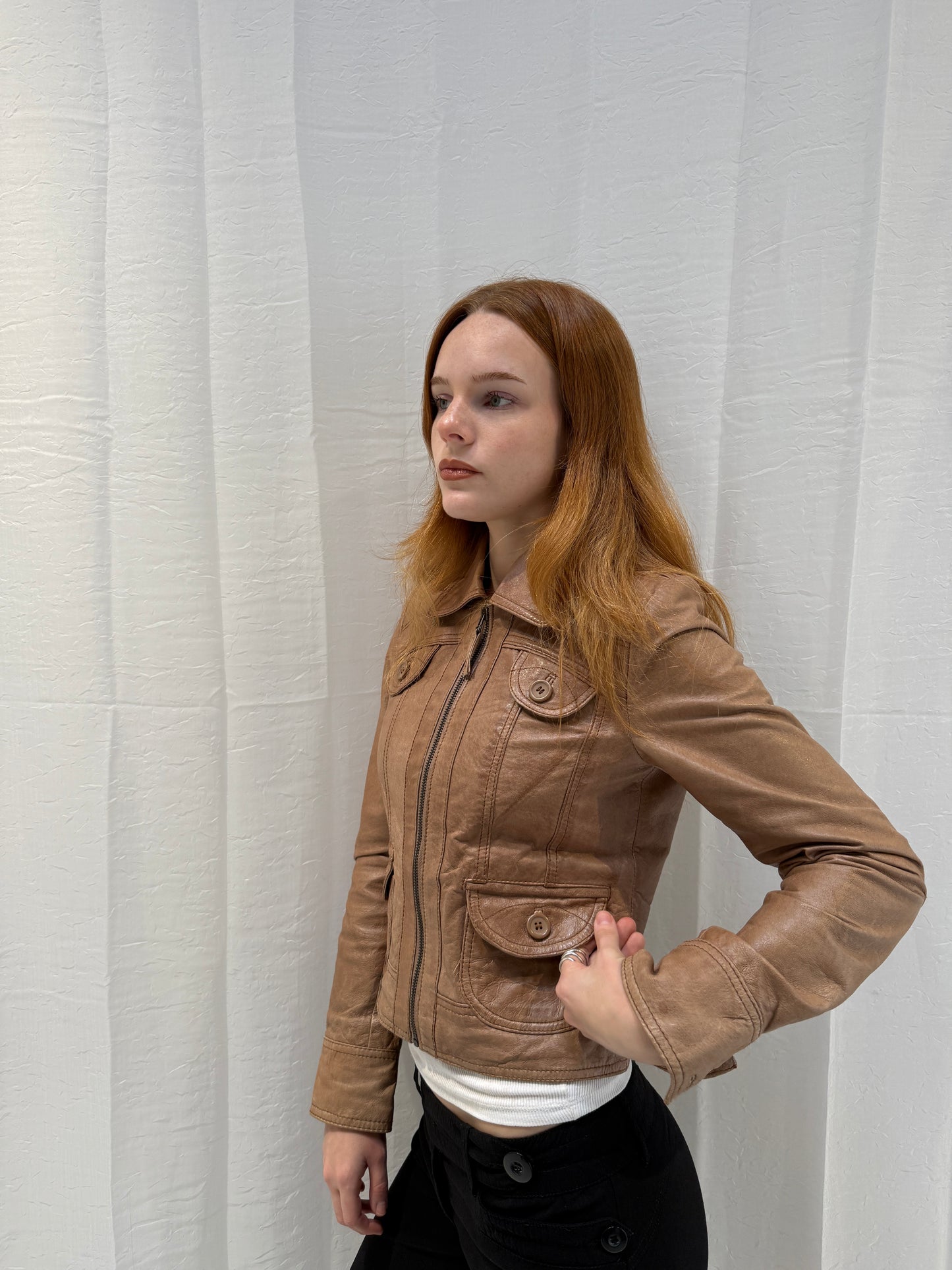 Tan Genuine Leather Jacket