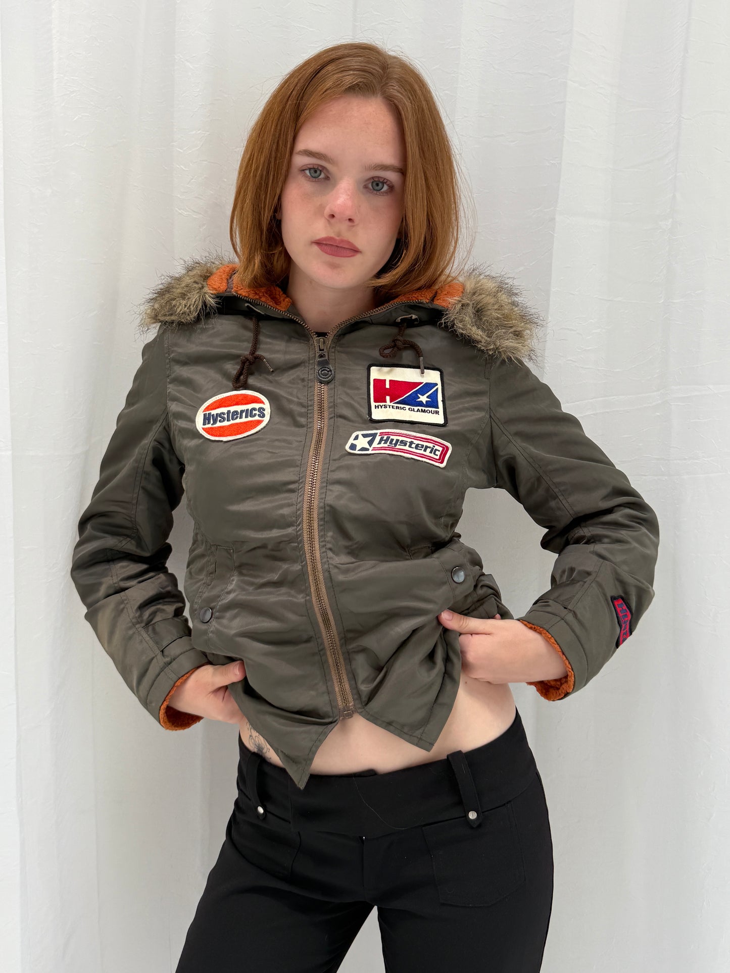 Khaki Army Hysteric Glamour Puffer Jacket